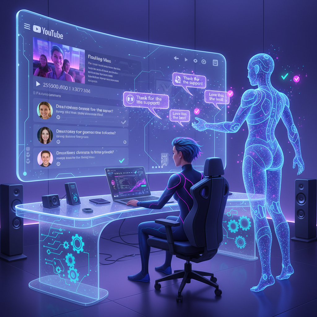 AI-powered comment reply system automatically responding to YouTube comments with personalized messages