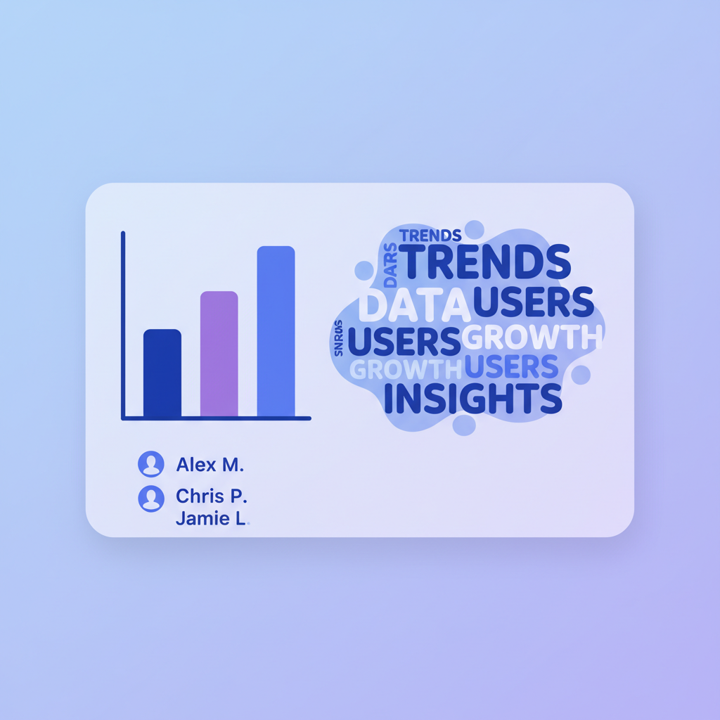 Analytics dashboard showing YouTube comment insights and word clouds