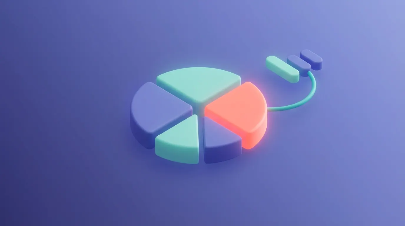 Abstract segmented chart representing YouTube comment analytics split by video type and intent