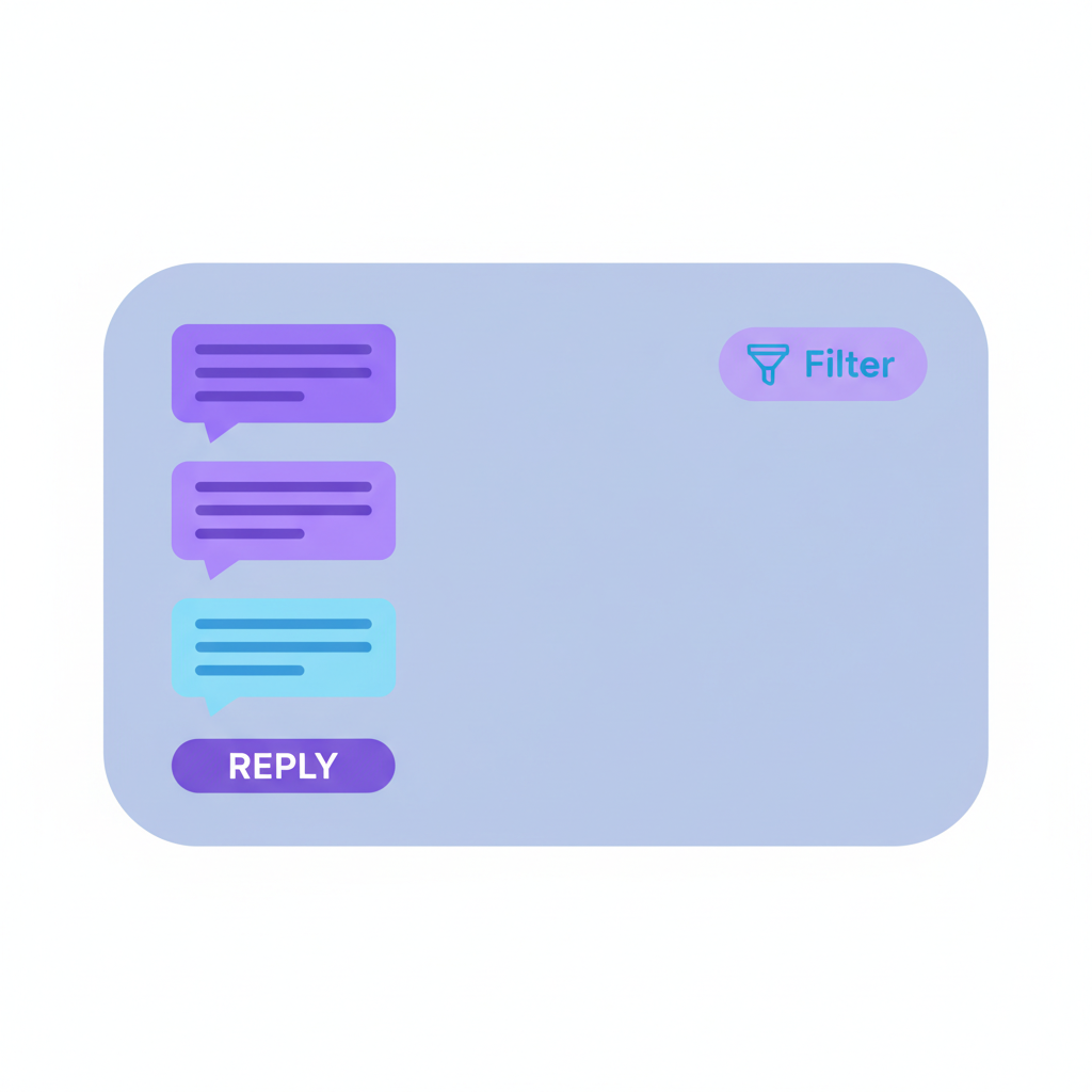 Dashboard showing YouTube comment management tools and analytics