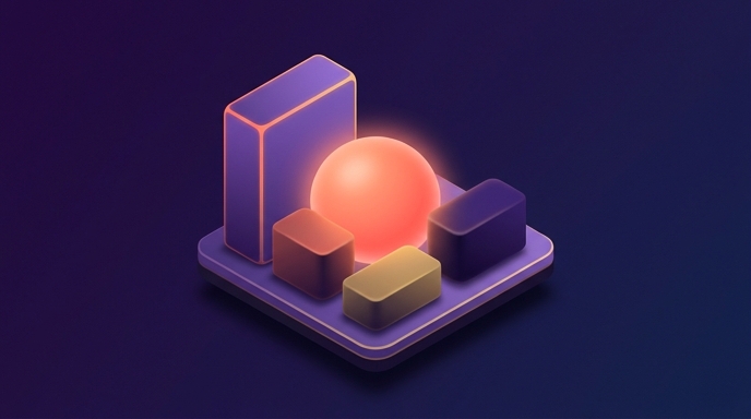 Abstract geometric shapes showing three caution markers around an obscured central insight