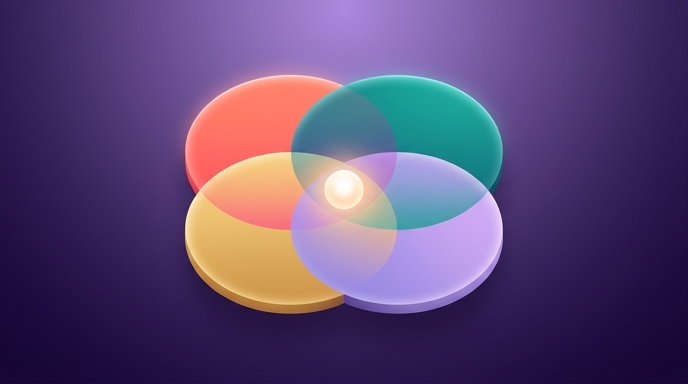 Abstract geometric shapes representing four overlapping circular signal categories