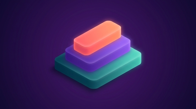 Three stacked horizontal bars from wide to narrow with the top one glowing, representing the three tiers of fitness comment automation