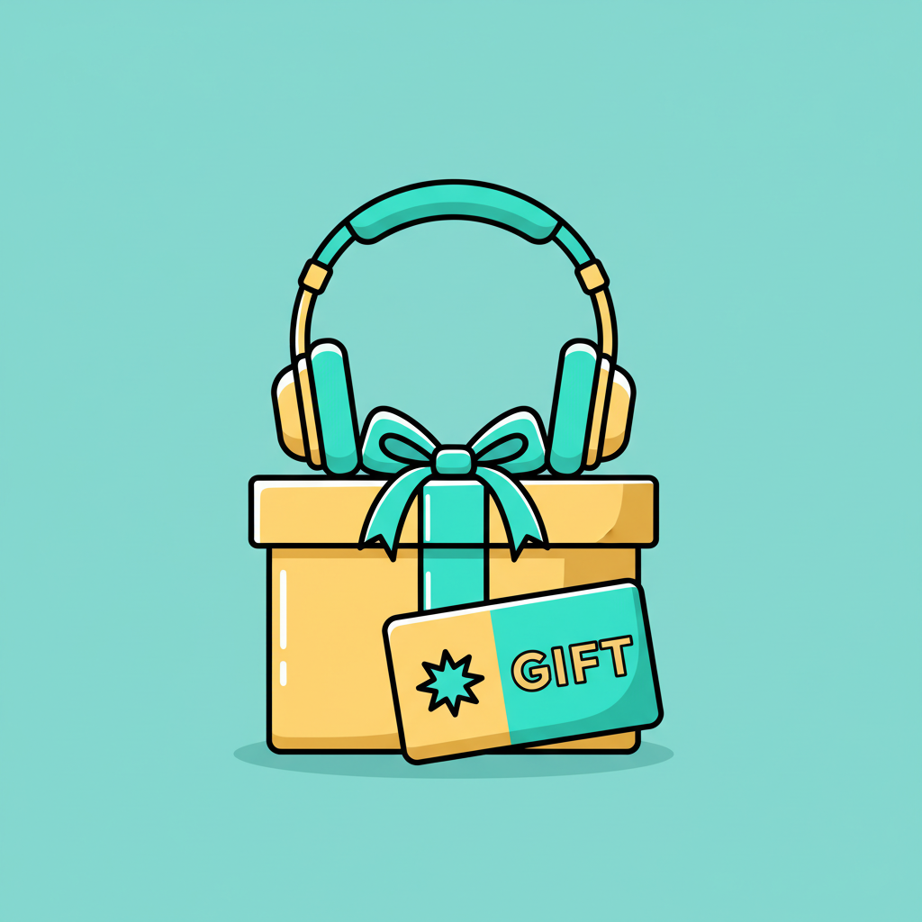 Various YouTube giveaway prize examples including tech gadgets, gift cards, and branded merchandise