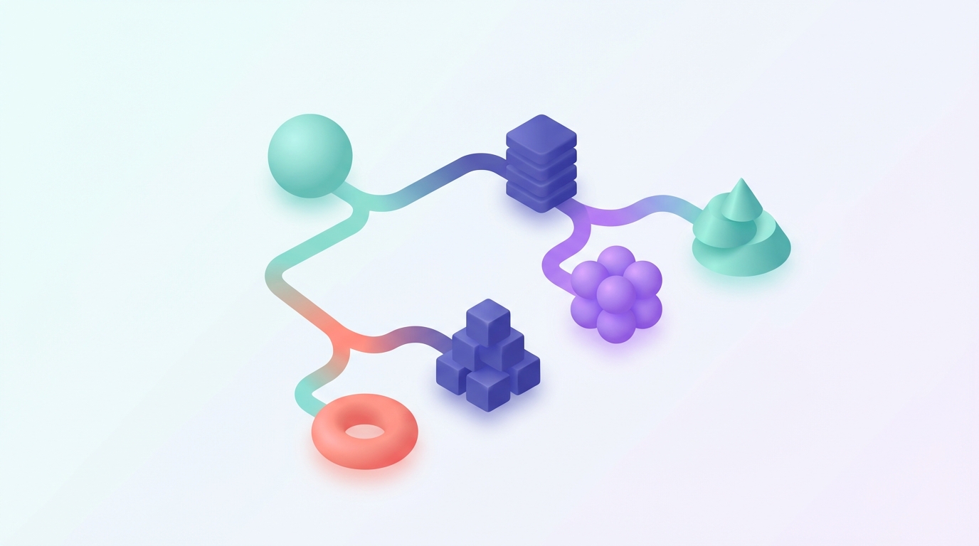 Abstract isometric flowchart showing comment routing decisions