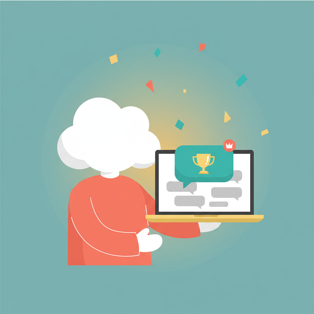 YouTube creator celebrating giveaway winner selection with confetti and excited audience comments