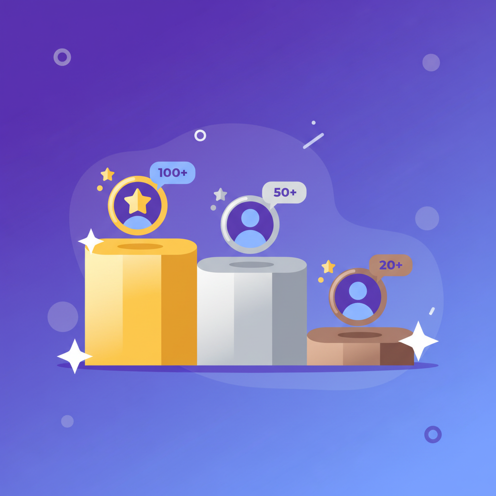 Leaderboard showing top YouTube commenters with profile pictures, comment counts, and engagement metrics