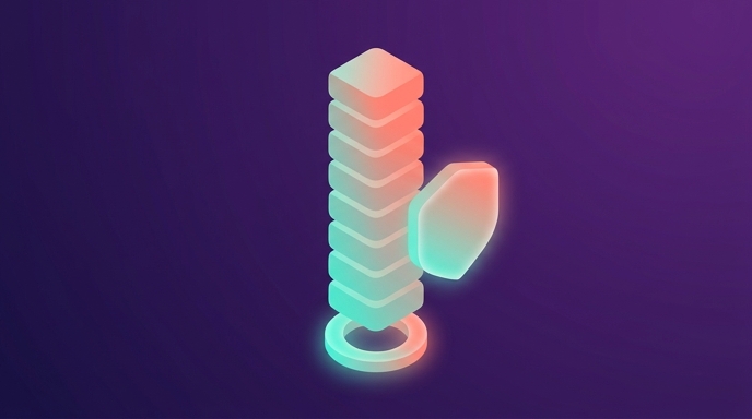 Abstract geometric shapes representing the early surge response with a stabilizing anchor and a filtering shield