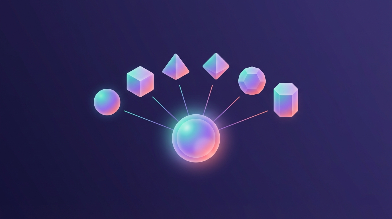 Abstract visualization of multiple engagement signals converging into a recommendation model