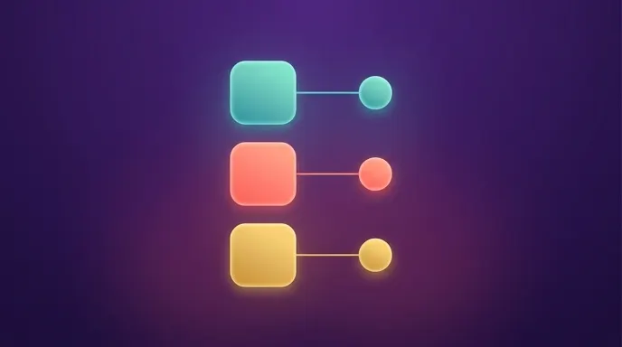 Abstract set of three distinct linked pairs representing per-video scoping of affiliate rules