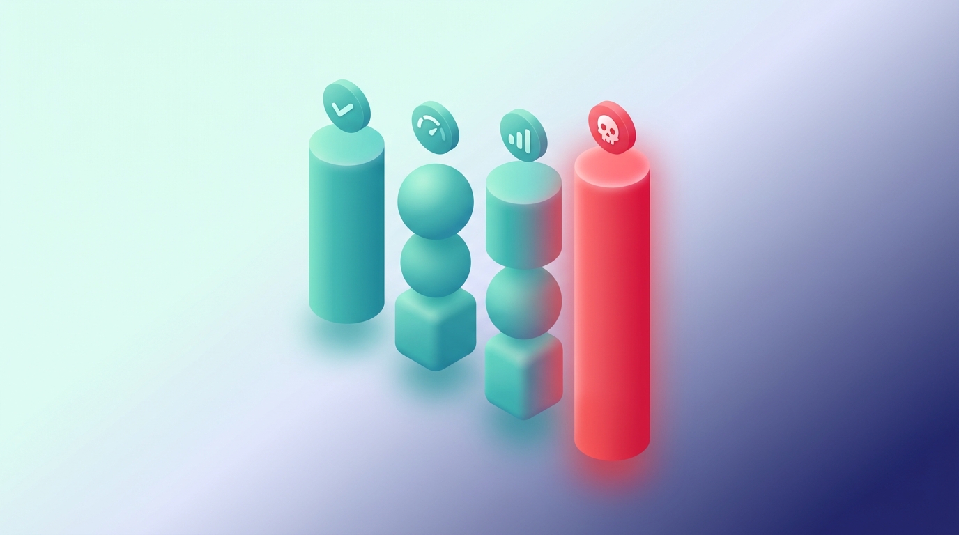 Isometric category board showing blocked words grouped by risk type