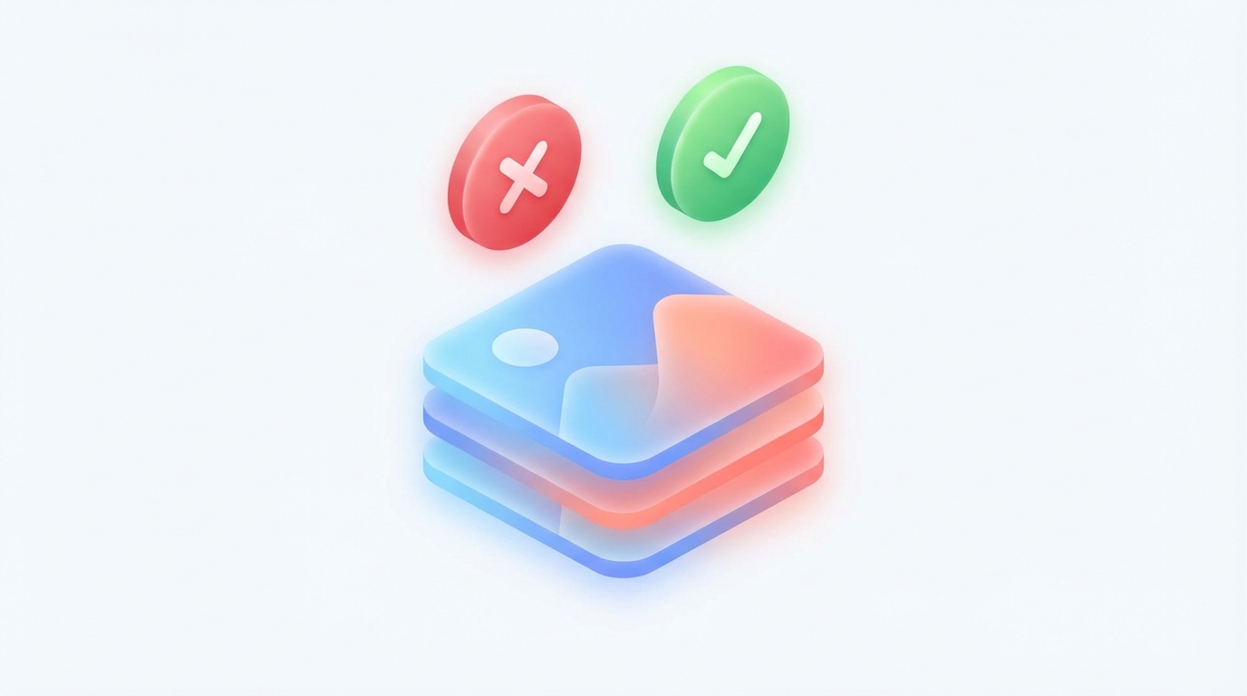 Isometric layered filter cards representing a YouTube blocked words list