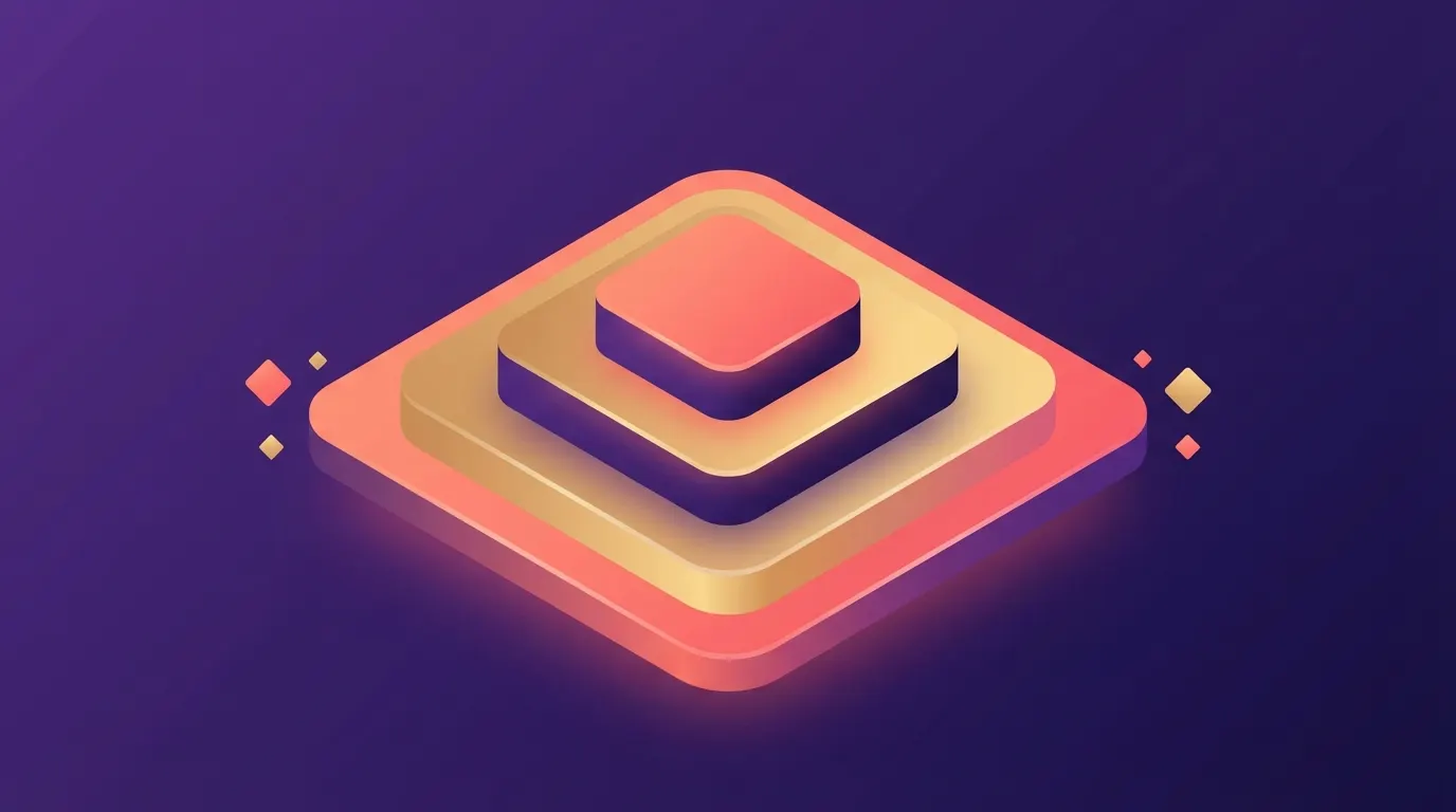Abstract tiered shapes representing role-based permissions for YouTube comment team automation