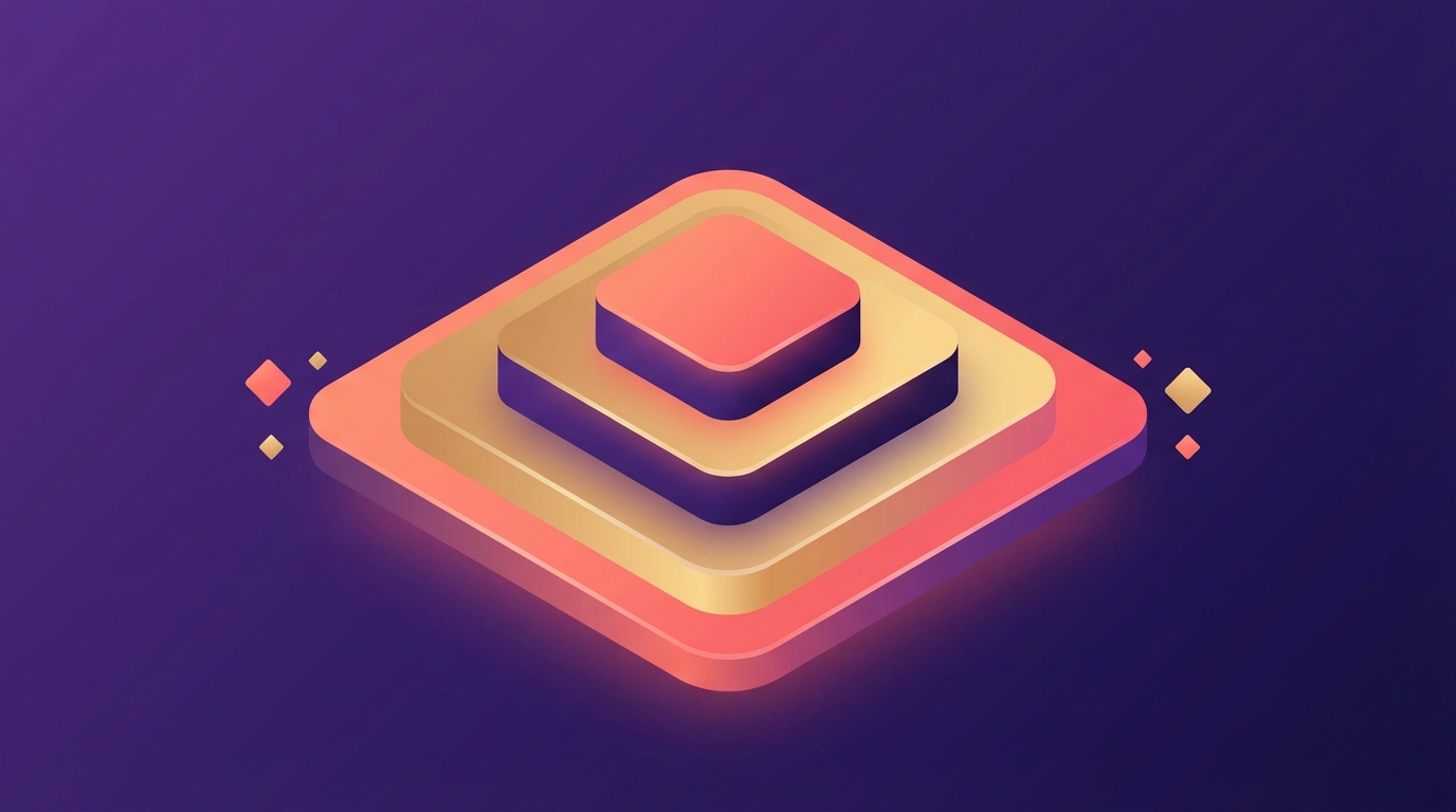 Abstract tiered shapes representing role-based permissions for YouTube comment team automation