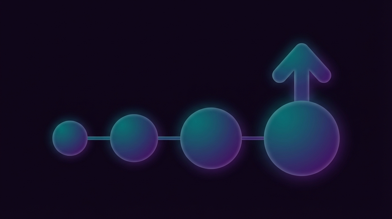 Abstract step-by-step flow representing multi-channel automation setup process