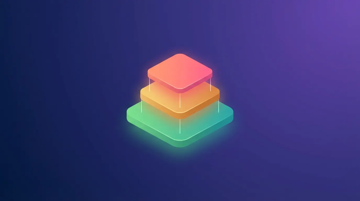 Abstract layered tiers representing comment classification levels