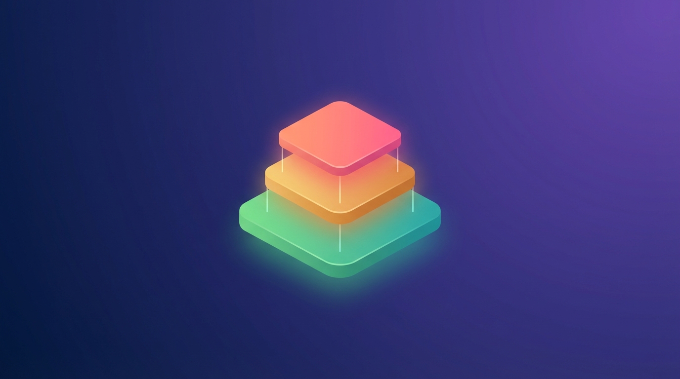 Abstract layered tiers representing comment classification levels
