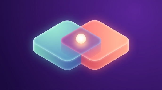 Abstract overlapping geometric shapes representing keyword and regex moderation layers