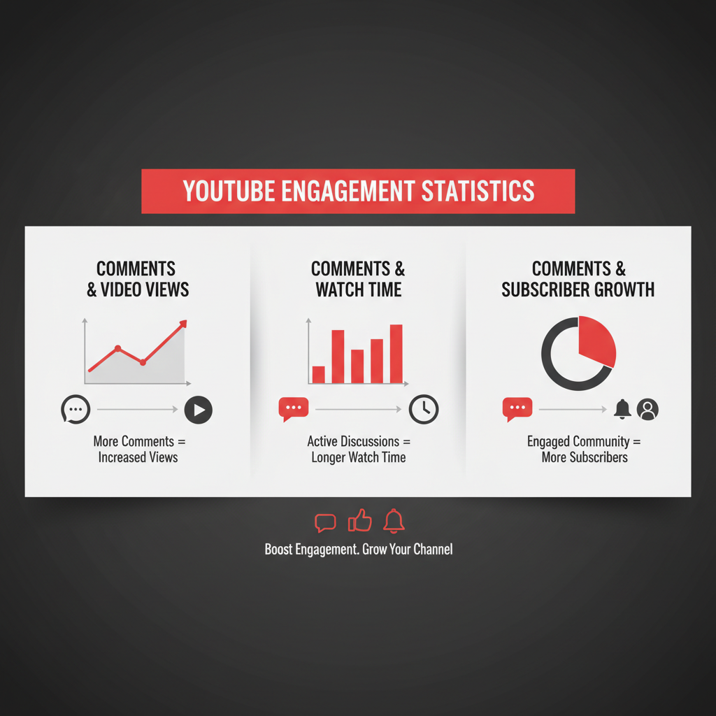 Infographic showing the impact of comments on YouTube video performance and algorithm ranking