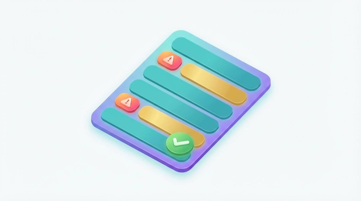 Isometric anti-fraud checklist board for YouTube giveaways