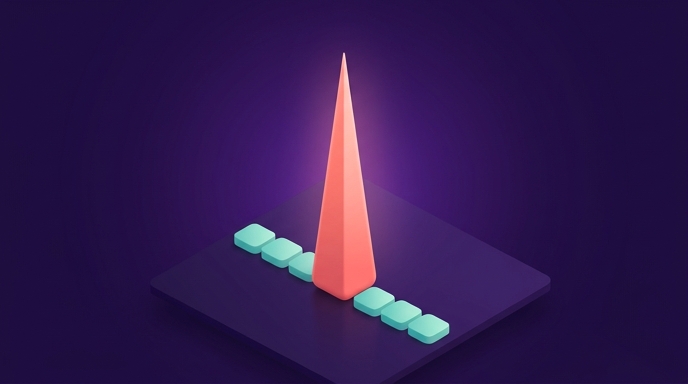 Abstract spike curve representing the comment volume surge on launch day versus normal days