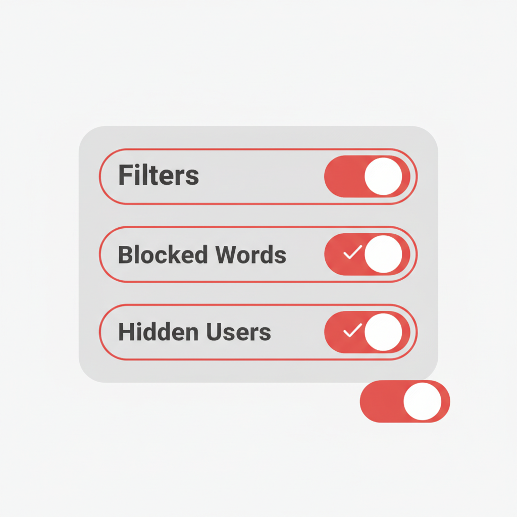 Screenshot of YouTube Studio comment moderation settings and filters