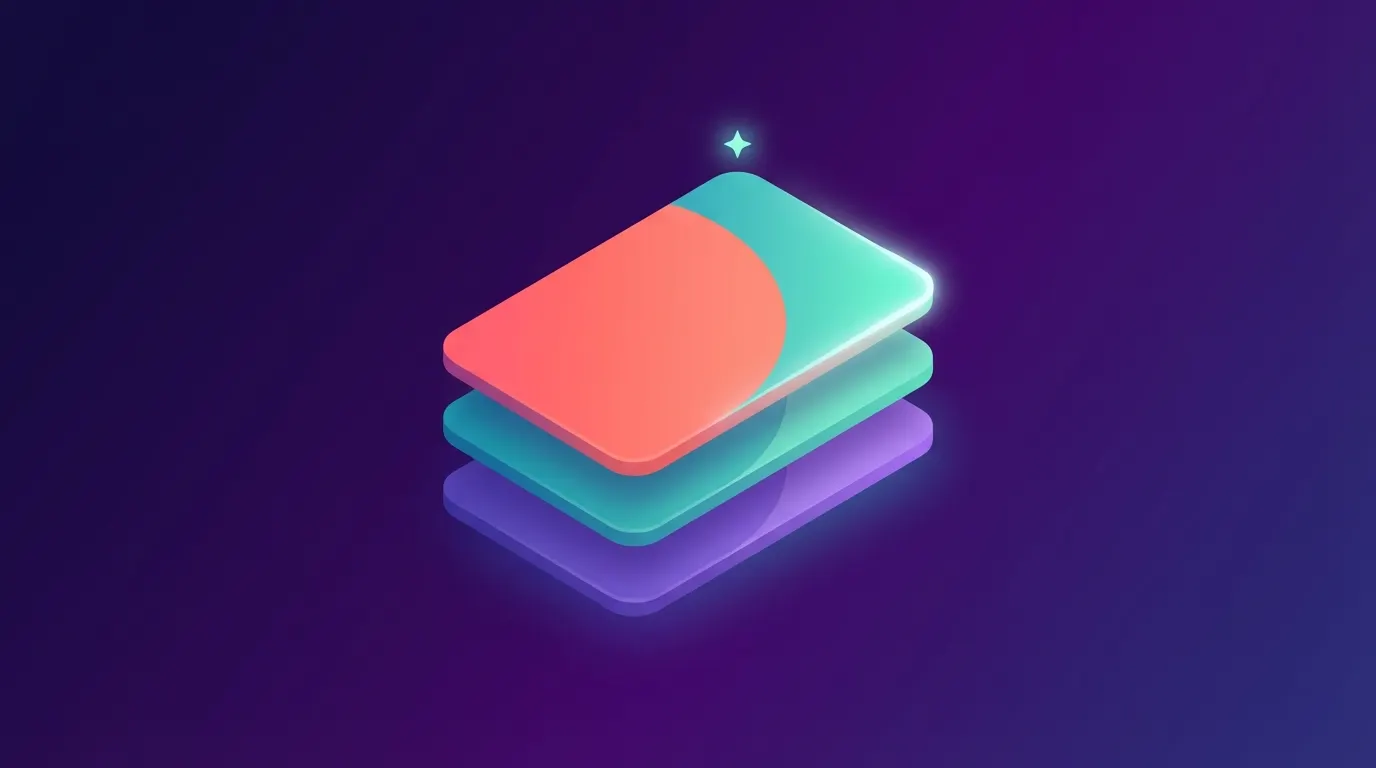 Abstract layered cards representing a team brand voice guide for YouTube comment replies