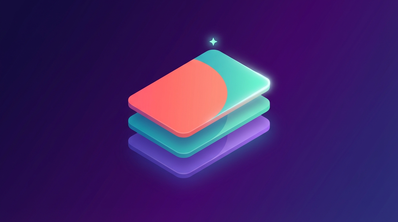 Abstract layered cards representing a team brand voice guide for YouTube comment replies