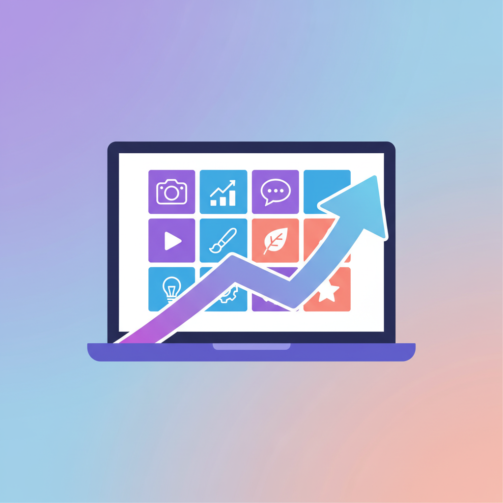 Collection of free YouTube tools and apps displayed on a laptop screen with growth charts